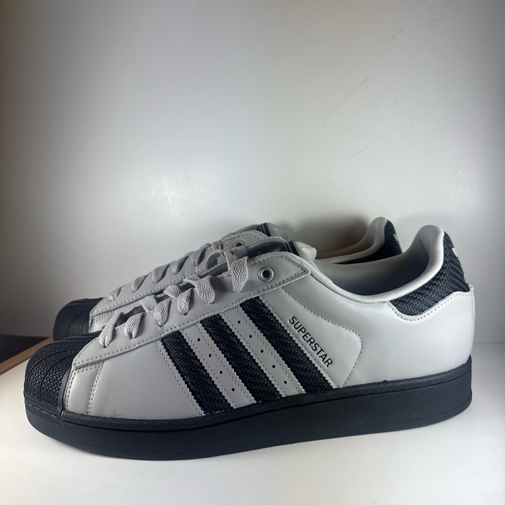 Adidas Superstar II 2 Gray Black Men’s Size 13 Leather Sneakers